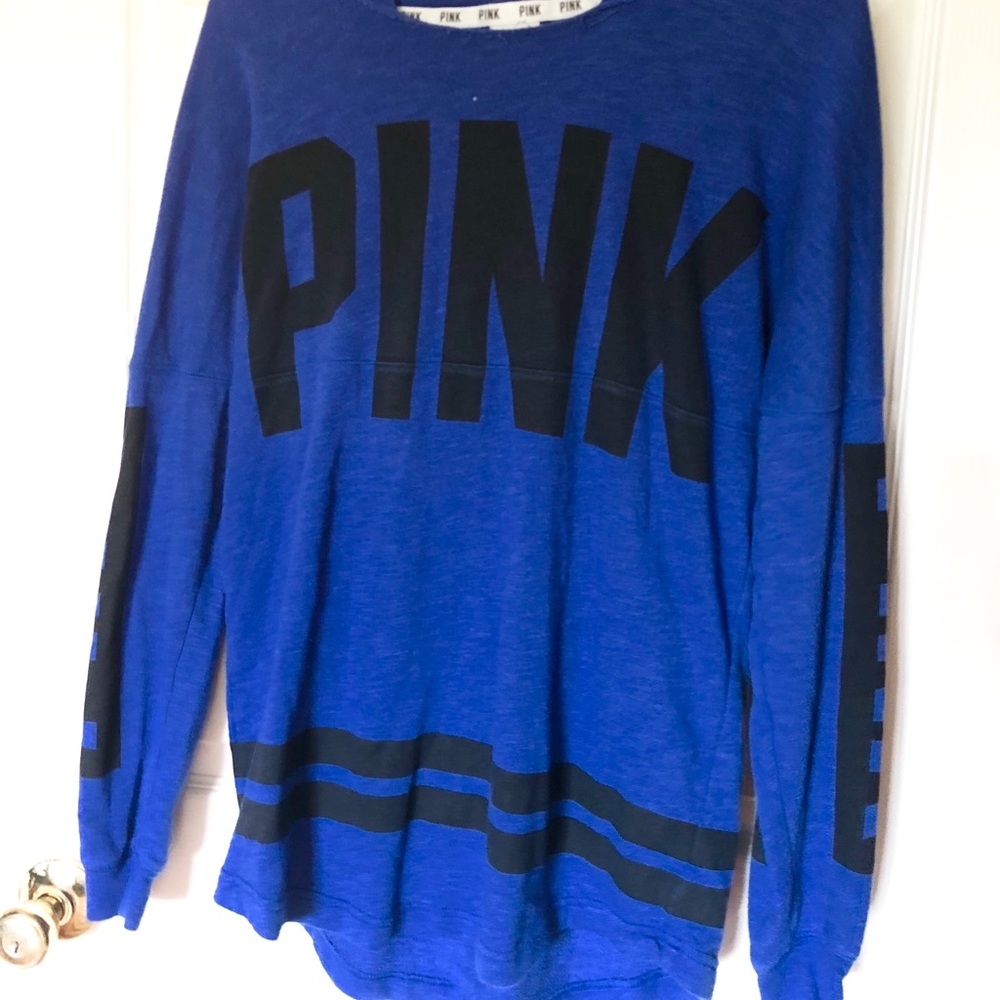 Royal blue colored pink hoodie